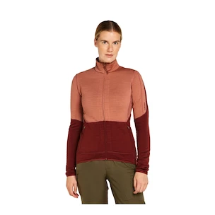 Damen Hoodie Icebreaker Merino 400 RealFleece Descender LS Z Cedar Wood/Port/Cb