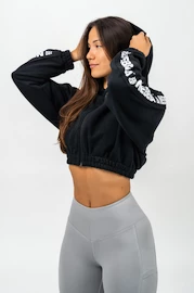 Damen Hoodie Nebbia  Cropped Zip-Up Hoodie black