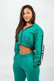 Damen Hoodie Nebbia Cropped Zip-Up Hoodie green