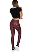 Damen Leggins Hugz Jeans  Wine Faux Leather Biker High Waist