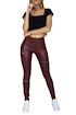 Damen Leggins Hugz Jeans  Wine Faux Leather Biker High Waist S