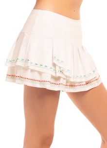 Damen Rock Lucky in Love  Sahara Pleat Tier Skirt White