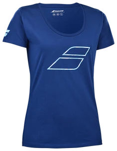 Damen T-Shirt Babolat  Exercise Flag Tee Women Sodalite Blue