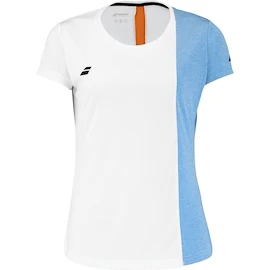 Damen T-Shirt Babolat Play Cap Sleeve Top Women White/Blue Hthr