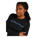 Damen T-Shirt Icebreaker Merino 200 Oasis LS Crewe Mountain Pulse Black