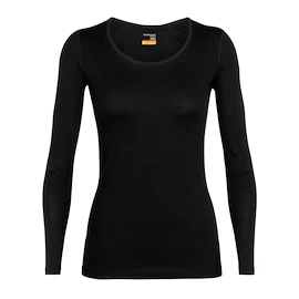 Damen T-Shirt Icebreaker Merino 200 Oasis LS Scoop Black