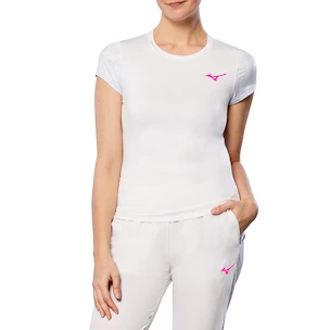 Damen T-Shirt Mizuno  Charge Printed Tee  White