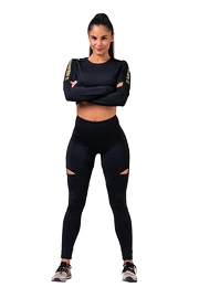 Damen T-Shirt Nebbia  Crop Top 821 black