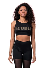 Damen T-Shirt Nebbia  Gold Mesh Mini Top 830 black