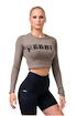 Damen T-Shirt Nebbia Hero Sporty Hero crop top long sleeve mocha XS