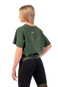 Damen T-Shirt Nebbia  Organic Cotton Loose Fit “The Minimalist” Crop Top 417 dark green