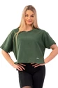 Damen T-Shirt Nebbia  Organic Cotton Loose Fit “The Minimalist” Crop Top 417 dark green