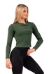 Damen T-Shirt Nebbia  Organic Cotton Ribbed Long Sleeve Top 415 dark green