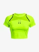 Damen T-Shirt Under Armour  Run Anywhere Crop SS-GRN