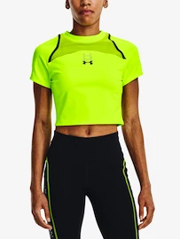 Damen T-Shirt Under Armour Run Anywhere Crop SS-GRN