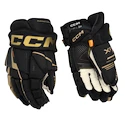 Eishockeyhandschuhe CCM Tacks XF Black/Gold Junior 10 Zoll