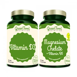 GreenFood Duopack Magnesium Chelate + Vitamin B6 90 caps + Vitamin D3 60 caps