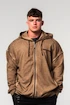 Herren Hoodie Nebbia  Washed-off Zip Up Hoodie GYM BRO Light Brown