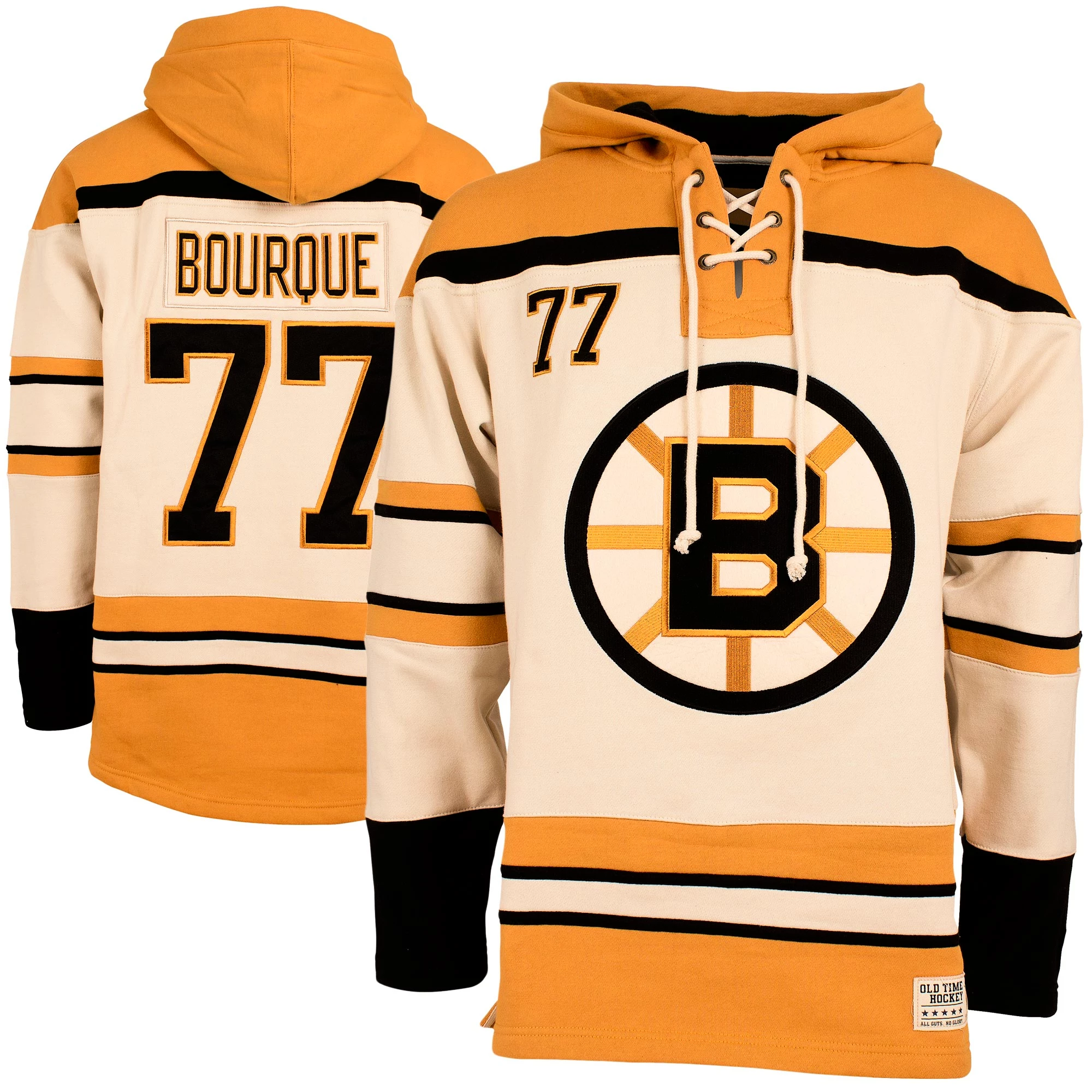 Men's Boston Bruins Ray Bourque '47 Black Retired Player Name & Number Lacer  Pullover Hoodie