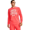 Herren Hoodie Under Armour  RIVAL TERRY CREW-RED