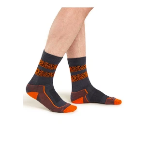 Herren Socken Icebreaker Merino Hike+ Light Crew Natural Summit Graphite/Blaze/Black