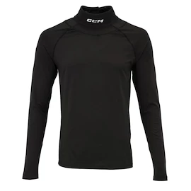 Herren T-Shirt CCM Neck Guard Top LS Black Senior