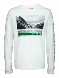 Herren T-Shirt CCM Nostalgia POND L/S TEE White