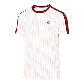 Herren T-Shirt Fila T-Shirt Stripes Jascha 2 White Alyssum/Cabernet