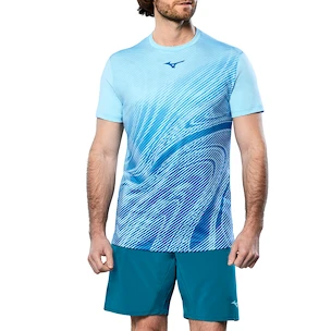 Herren T-Shirt Mizuno  Charge Shadow Graphic Tee Blue Glow