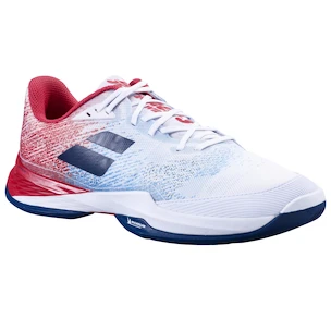 Herren Tennisschuhe Babolat Jet Mach 3 AC Men Wide White/Estate Blue