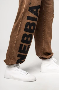 Herren Trainingshose Nebbia  Washed-off Gym Sweatpants Baggy Style GYM BRO Ligth Brown