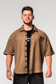 Herrenhemd Nebbia Washed-off Oversized Shirt 90s THROWBACK Light Brown