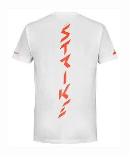 Kinder T-Shirt Babolat  Strike Cotton Tee Jr White/Strike Red 8 - 10 Jahre