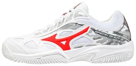 Kinder Tennisschuhe Mizuno  Breakshot 3 CC White/IgnititonRed