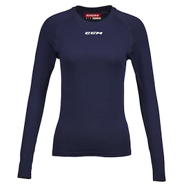 Kompressionsshirt CCM LS Training Tee Navy Senior