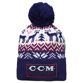 Mütze CCM Holiday Pom Knit B Navy Senior