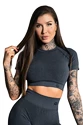 Oberteil für Frauen Gym Glamour  Crop-Top s krátkým rukávem Dark Grey Ombre