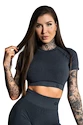 Oberteil für Frauen Gym Glamour  Crop-Top s krátkým rukávem Dark Grey Ombre M