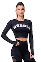 Oberteil für Frauen Nebbia Hero Sporty Hero crop top long sleeve black