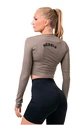 Oberteil für Frauen Nebbia Hero Sporty Hero crop top long sleeve mocha