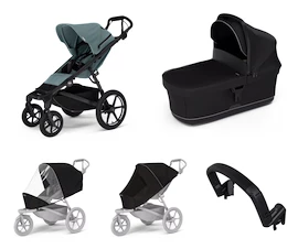 Stadt-Kinderwagen Thule Urban Glide 4-wheel Mid blue + Bassinet Black SET 5in1