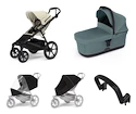 Stadt-Kinderwagen Thule Urban Glide 4-wheel Soft beige + Bassinet Mid blue SET 5in1