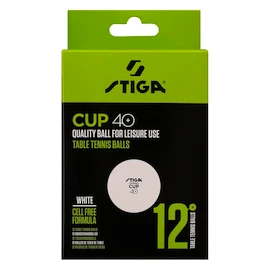 Tischtennisbälle Stiga Cup 40+ ABS White 12 Pack